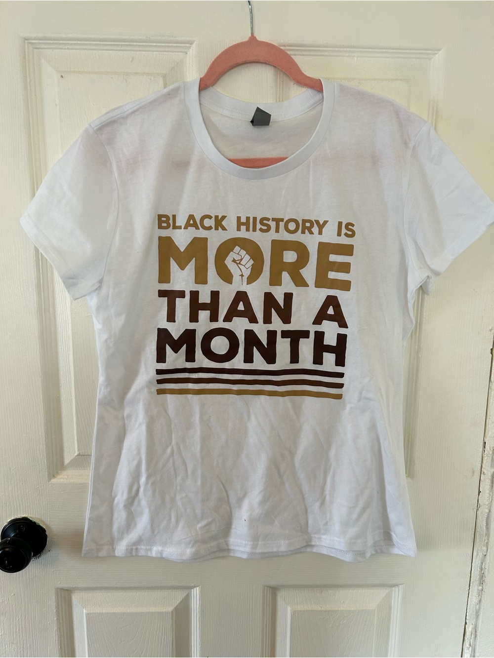 Women's Black History Is More Than a Month white cotton Graphic Tee size Large L